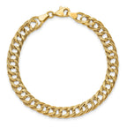 14K Yellow Gold Fancy Link 7 inch Bracelet