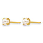 Inverness Stainless Steel 24K Gold-plated 4mm Simulated Pearl Post Piercing Earrings
