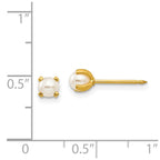 Inverness Stainless Steel 24K Gold-plated 4mm Simulated Pearl Post Piercing Earrings