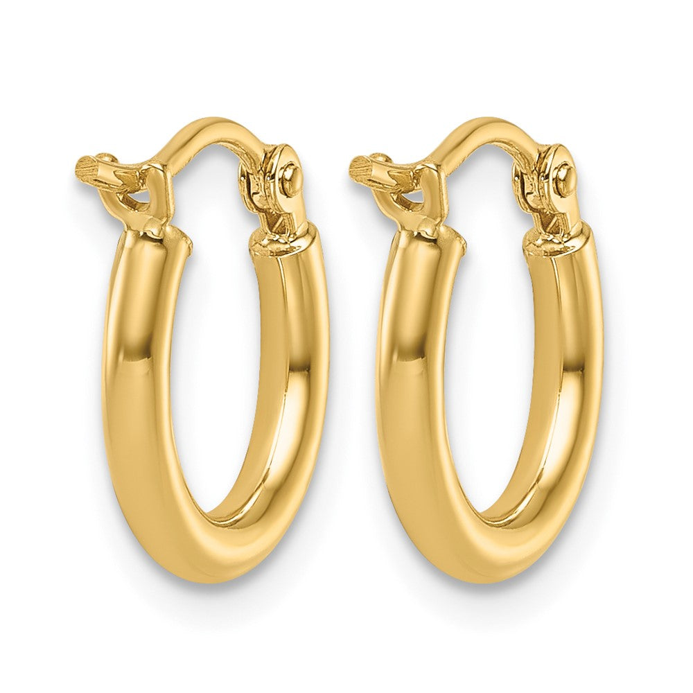 14K 2x12mm Polished Hoop Earrings