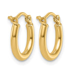 14K 2x12mm Polished Hoop Earrings