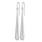 14K White Gold Polished Shepherd Hook Earrings