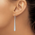 14K White Gold Polished Shepherd Hook Earrings