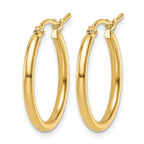 14K 2x20mm Polished Hoop Earrings
