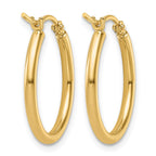 14K 2x20mm Polished Hoop Earrings