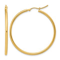 14K 2x40mm Polished Hoop Earrings