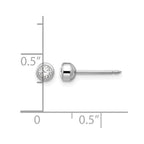 Inverness 14k White Gold 4mm April Crystal Bezel Piercing Earrings
