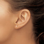 Inverness 14k 4mm Pink Heart CZ Post Piercing Earrings