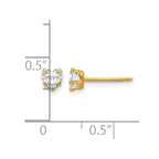 Inverness 14k 4mm Clear Heart CZ Post Piercing Earrings
