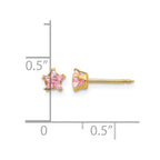 Inverness 14k 4mm Pink Star CZ Post Piercing Earrings