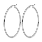 14K White Gold Polished Hoop Earrings