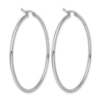 14K White Gold Polished Hoop Earrings