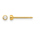 Inverness 14k 3mm Crystal Bezel Post Piercing Earrings