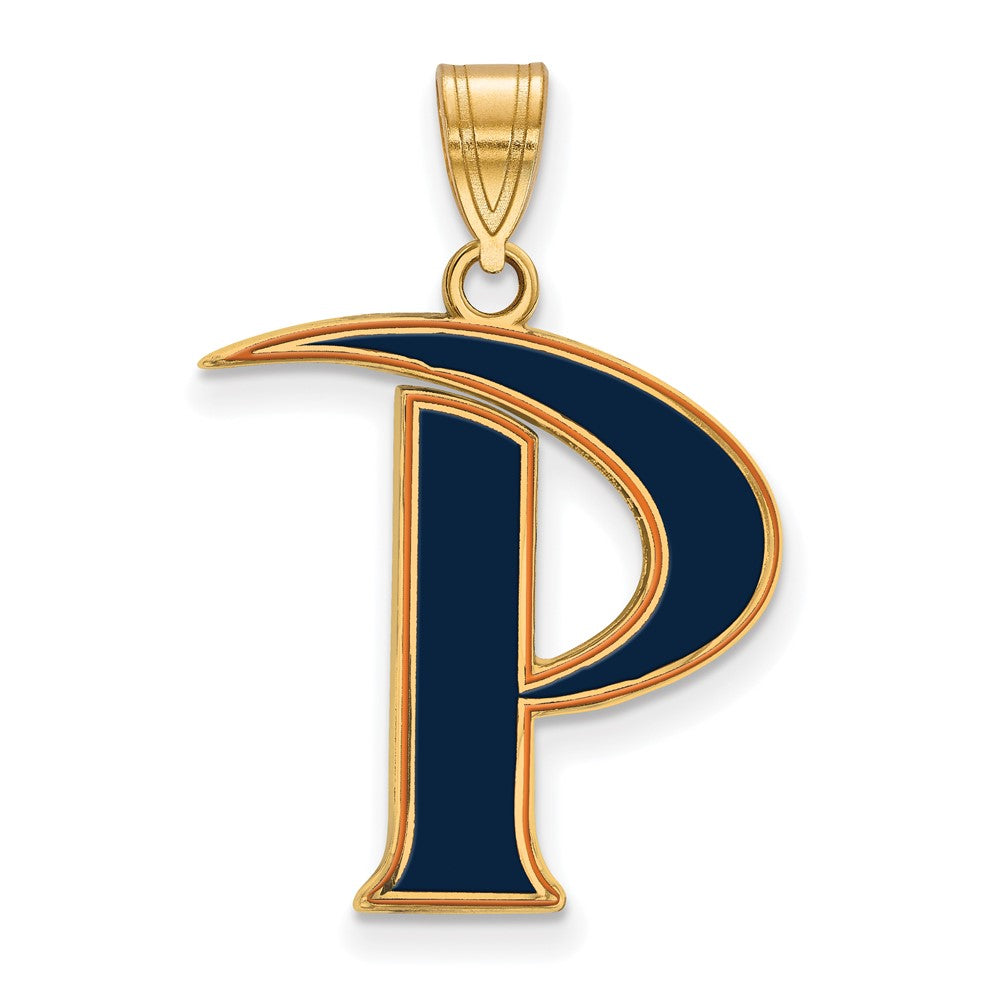 Sterling Silver Gold-plated LogoArt Pepperdine University Letter P Large Enameled Pendant