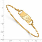 Sterling Silver Gold-plated NHL LogoArt Anaheim Ducks Letter D Small Center 7 inch Wire Bangle