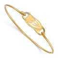 Sterling Silver Gold-plated NHL LogoArt Anaheim Ducks Letter D Small Center 7 inch Wire Bangle
