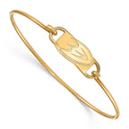 Sterling Silver Gold-plated NHL LogoArt Anaheim Ducks Letter D Small Center 7 inch Wire Bangle