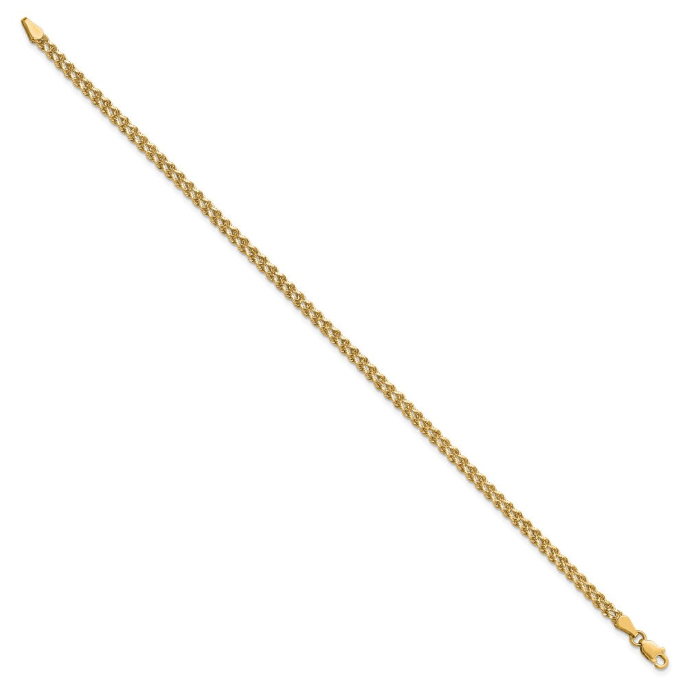 14K 3.0mm Wide Diamond-Cut Double Rope Chain