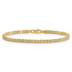 14K 3.0mm Wide Diamond-Cut Double Rope Chain