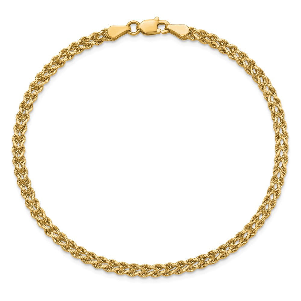 14K 3.0mm Wide Diamond-Cut Double Rope Chain