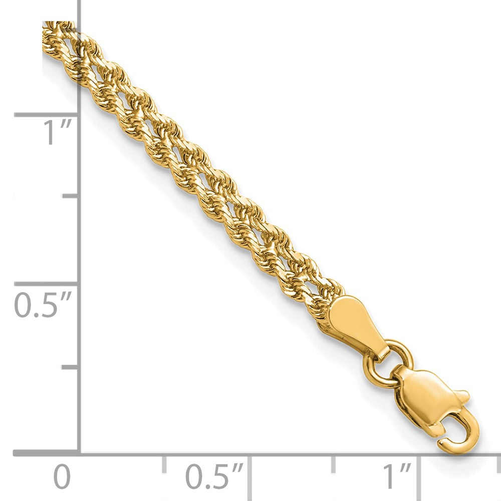14K 3.0mm Wide Diamond-Cut Double Rope Chain
