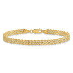14K 4.5mm Wide Diamond-Cut Triple Rope Chain