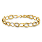 10K Yellow Gold Flat Curb Link Bracelet