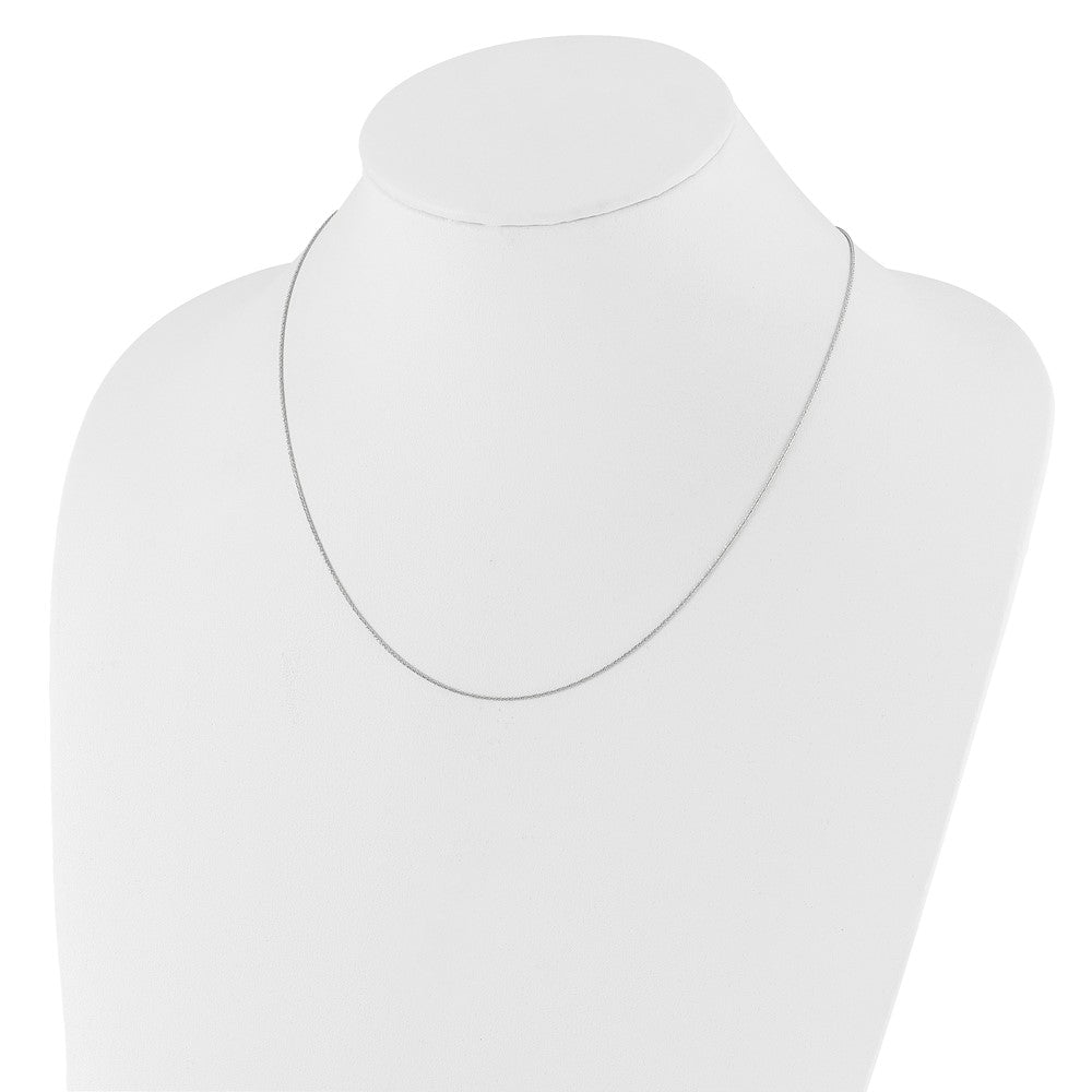 10K White Gold Adjustable .8mm Wheat Chain