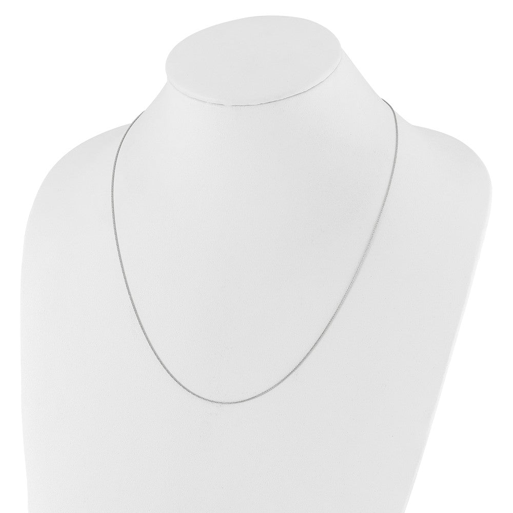 10K White Gold Adjustable .8mm Wheat Chain
