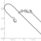 10K White Gold Adjustable .8mm Wheat Chain