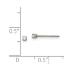 Inverness Stainless Steel Polished 2mm CZ Post Piercing Earrings