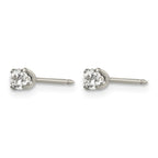 Inverness Stainless Steel Polished 3mm CZ Post Piercing Earrings