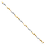 10K w/Rhodium D/C Bracelet