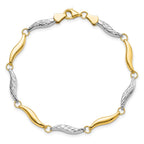 10K w/Rhodium D/C Bracelet