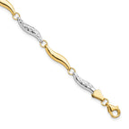 10K w/Rhodium D/C Bracelet