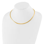 10K 4mm Two-tone Reversible Omega Necklace