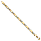 10K w/Rhodium D/C Bracelet