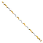 10K Gold w/Rhodium D/C Bracelet