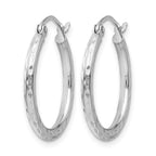 14K White Gold Round Hoop Earrings