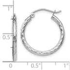 14K White Gold Round Hoop Earrings