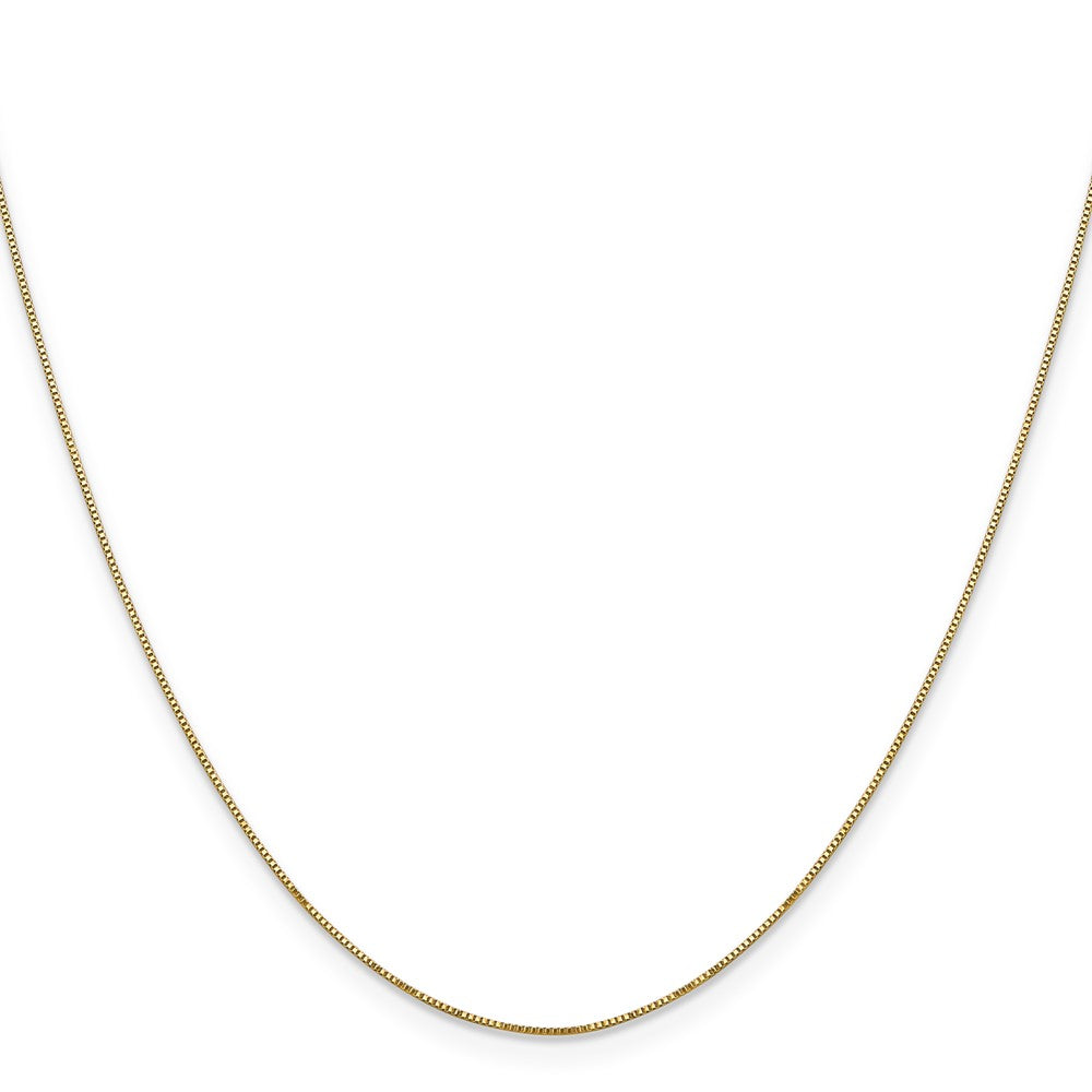14K Carded .5mm Box Link with Spring Ring Clasp Chain