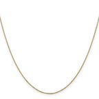 14K Carded .5mm Box Link with Spring Ring Clasp Chain