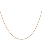 14K Rose Gold Carded .5mm Cable Rope with Spring Ring Clasp Chain