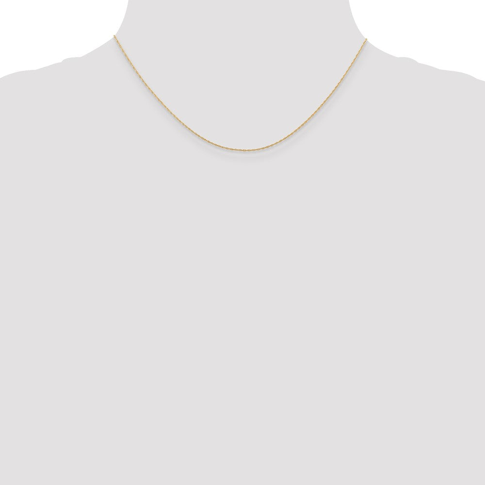 14K Rose Gold Carded .5mm Cable Rope with Spring Ring Clasp Chain
