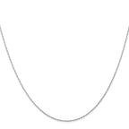 14K White Gold Carded .5mm Cable Rope with Spring Ring Clasp Chain
