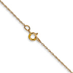 14K Carded .5mm Cable Rope with Spring Ring Clasp Chain