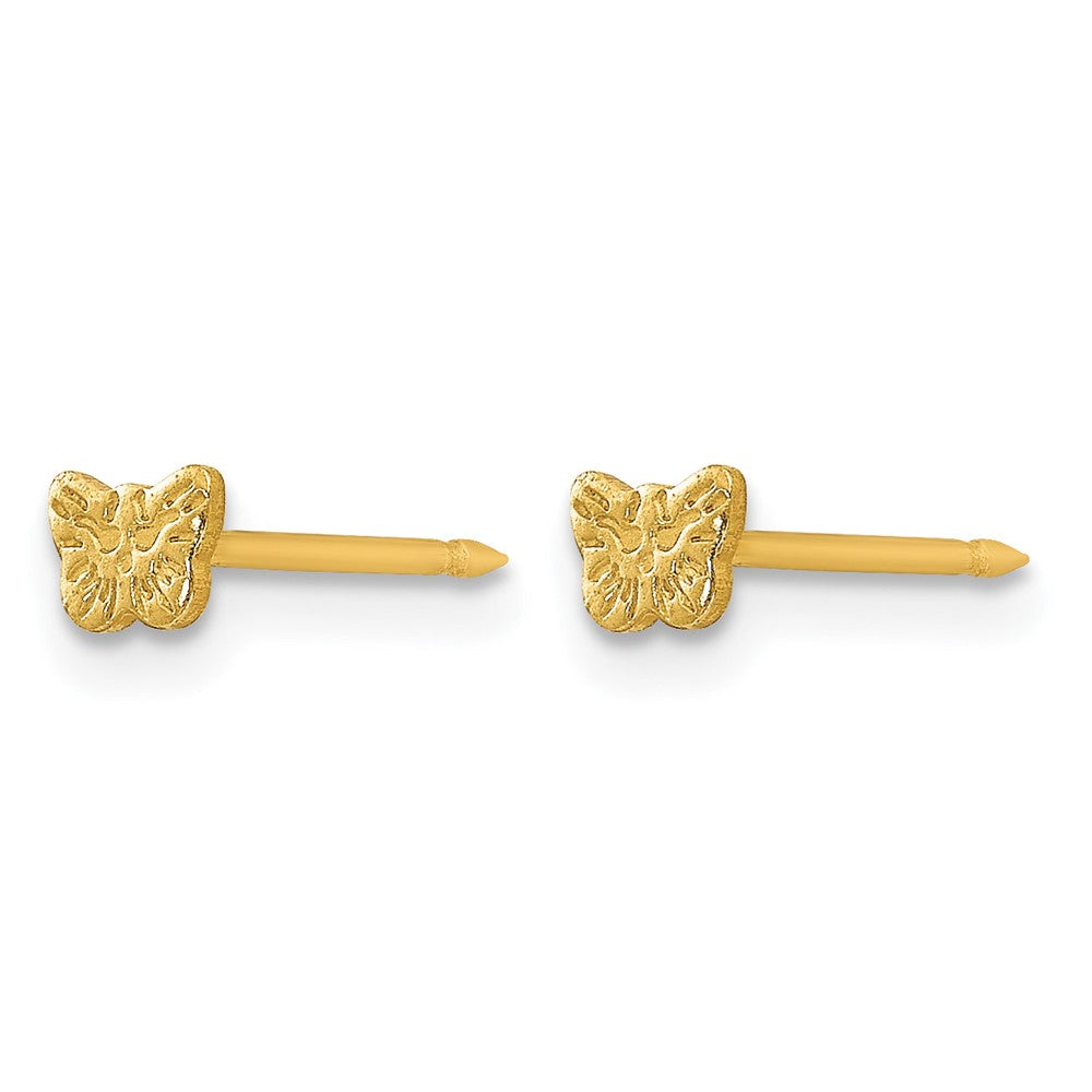 Inverness Stainless Steel 24K Gold-plated Petite Butterfly Post Piercing Earrings