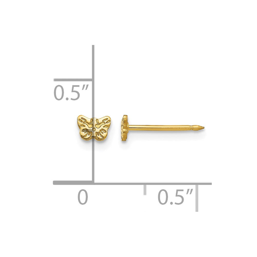 Inverness Stainless Steel 24K Gold-plated Petite Butterfly Post Piercing Earrings