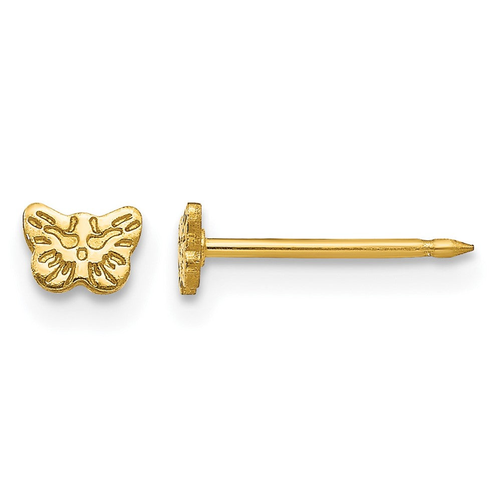 Inverness Stainless Steel 24K Gold-plated Petite Butterfly Post Piercing Earrings
