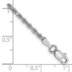 14k White Gold 2.0mm Diamond-cut Rope Chain